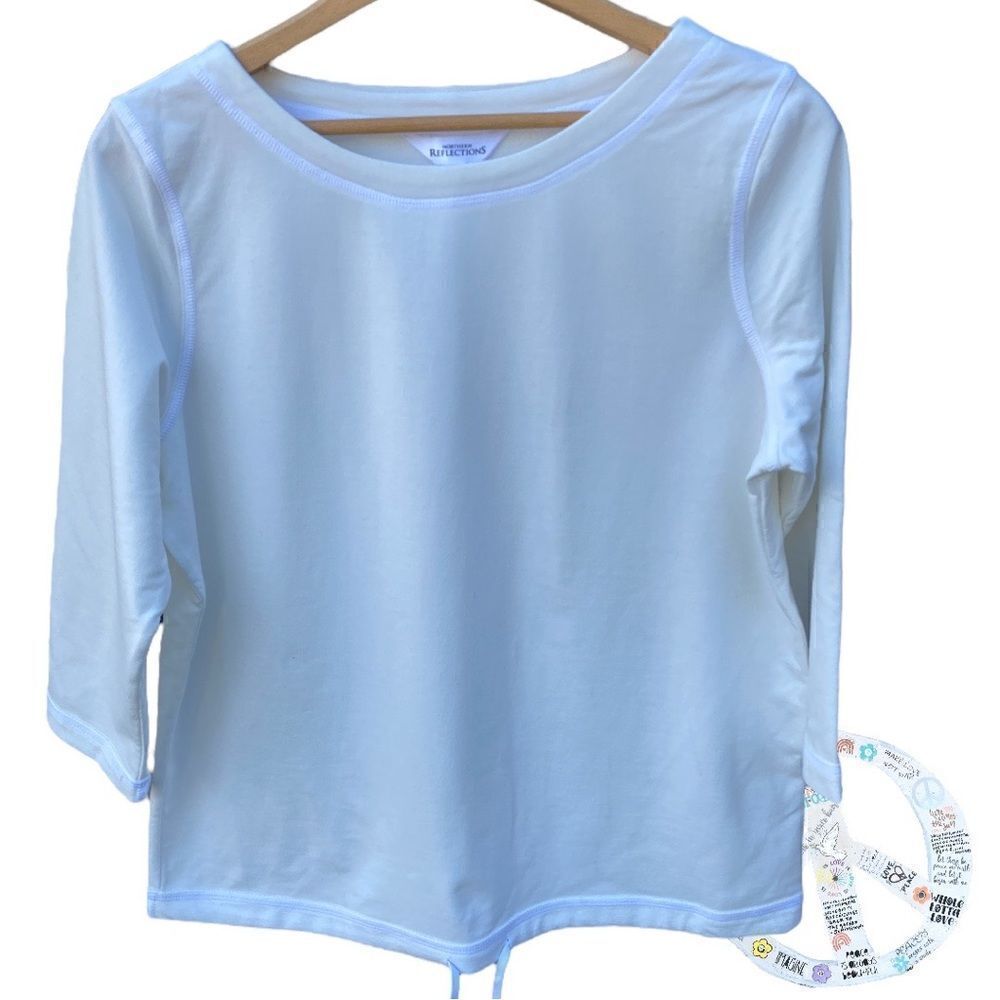 𝅺$ 5 $add on item-Northern Reflections- cream with white stitching 3/4 sleeve - Picture 4 of 9